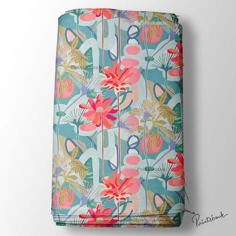 Artistic Floral Digital Printed Fabric Material Wholesale Price Artistic Floral Digital Printed Fabric Material Wholesale Price