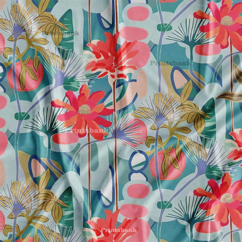 Artistic Floral Digital Printed Fabric Material Wholesale Price Artistic Floral Digital Printed Fabric Material Wholesale Price