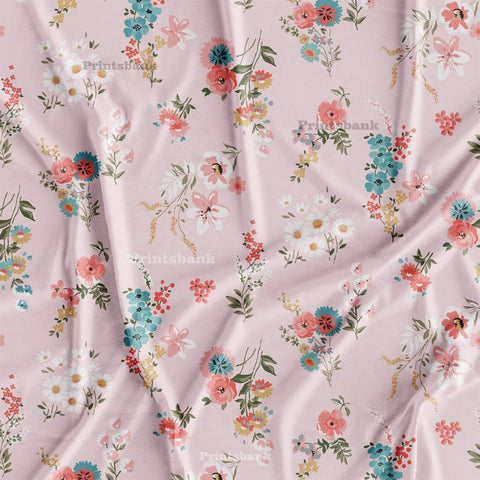 Baby Pink Small Floral Printed Fabric For Kids Garment Manufacturer Baby Pink Small Floral Printed Fabric For Kids Garment Manufacturer