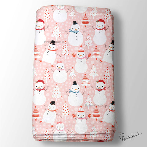 Baby Pink Christmas Digital Printed Fabric Manufacture In Surat India Baby Pink Christmas Digital Printed Fabric Manufacture In Surat India