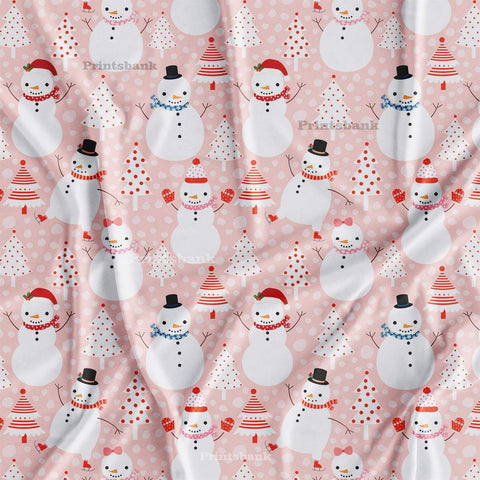 Baby Pink Christmas Digital Printed Fabric Manufacture In Surat India Baby Pink Christmas Digital Printed Fabric Manufacture In Surat India