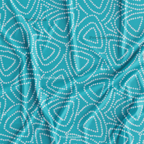 Aqua Blue Bandhani Fabric Supplier Aqua Blue Bandhani Fabric Supplier