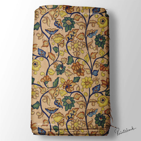 Kalamkari Floral Digital Printed Fabric Online Market Kalamkari Floral Digital Printed Fabric Online Market