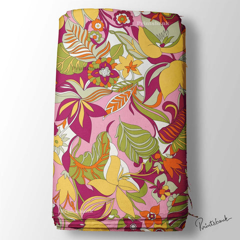 Big Floral Abstract Design Printed Fabric For Designer Manufacturer Online Big Floral Abstract Design Printed Fabric For Designer Manufacturer Online