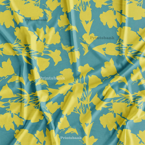 Yellow & Till Blue Floral Digital Printed Manufacturer Online Market Yellow & Till Blue Floral Digital Printed Manufacturer Online Market