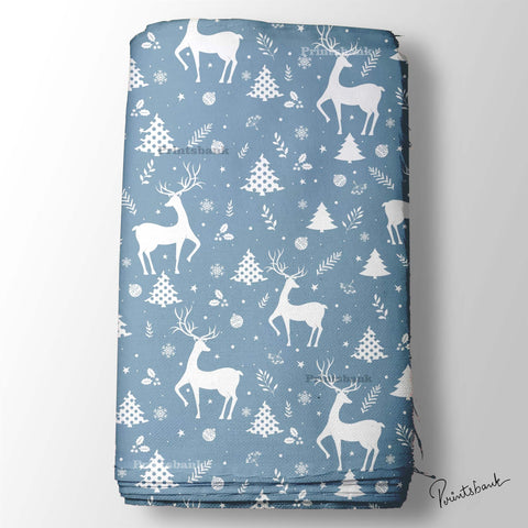 Ink Blue Christmas Baby Digital Printed Fabric Material Online Ink Blue Christmas Baby Digital Printed Fabric Material Online