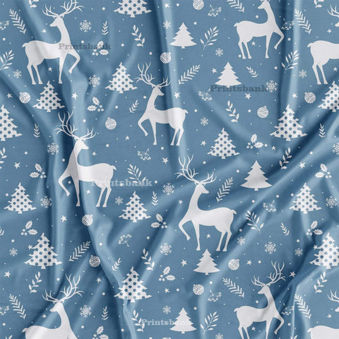 Ink Blue Christmas Baby Digital Printed Fabric Material Online Ink Blue Christmas Baby Digital Printed Fabric Material Online
