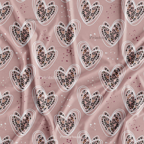Designer Heart Printed Fabric For Boutique Dresses Designer Heart Printed Fabric For Boutique Dresses