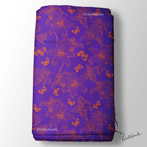 Bright Blue Printed Fabric Material For Dress Bright Blue Printed Fabric Material For Dress