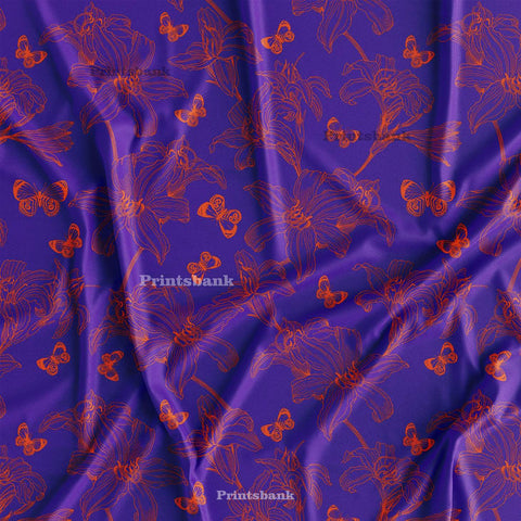 Bright Blue Printed Fabric Material For Dress Bright Blue Printed Fabric Material For Dress