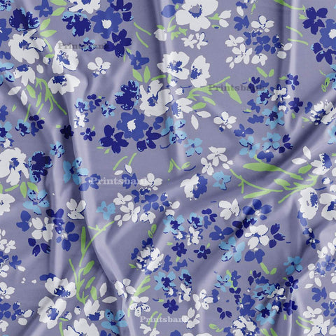 Blue Floral Printed Fabric Wholesale Market Blue Floral Printed Fabric Wholesale Market