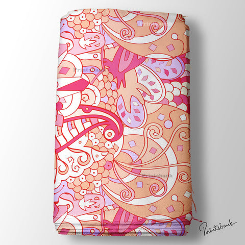 Baby Pink Zara Print Printed Fabric Manufacturer Surat Baby Pink Zara Print Printed Fabric Manufacturer Surat