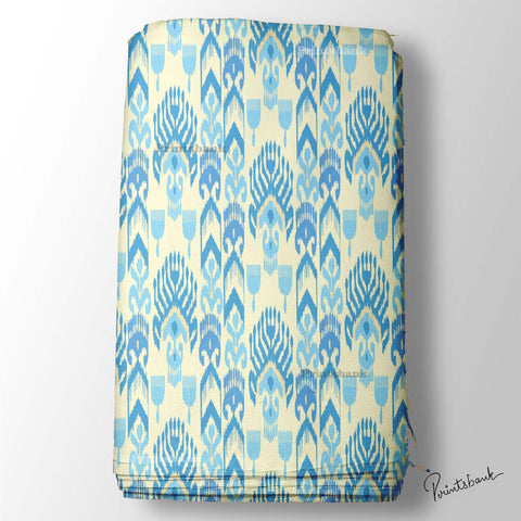 Light Blue Digital Printed Ikat Fabric Manufacturer Light Blue Digital Printed Ikat Fabric Manufacturer