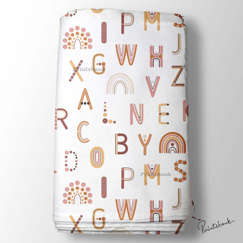 Alphabet Written Printed Fabric For Kid's Dress Material Online Alphabet Written Printed Fabric For Kid's Dress Material Online