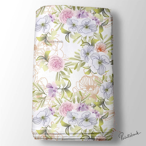 Big Floral Pastel Printed Fabric For Boutique Quality Material Big Floral Pastel Printed Fabric For Boutique Quality Material