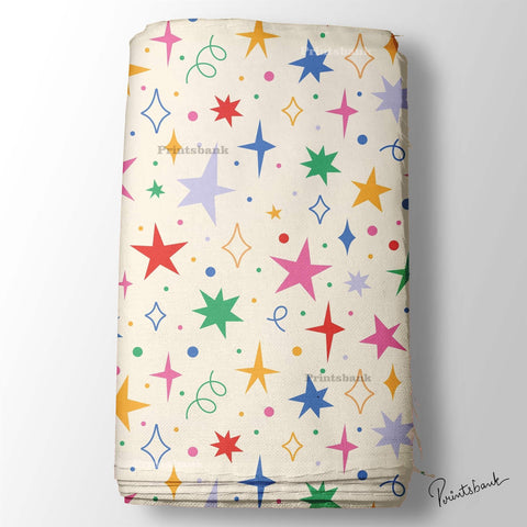 Multicolour Star Christmas Nursery Digital Printed Fabric Material For Kid's Multicolour Star Christmas Nursery Digital Printed Fabric Material For Kid's