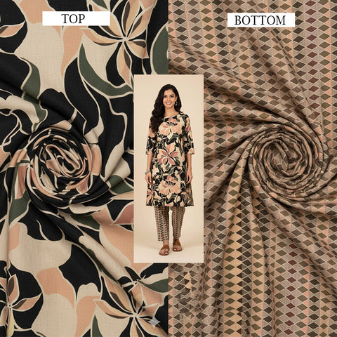 Digital Print Cotton Unstitched Suit fabric Digital Print Cotton Unstitched Suit fabric