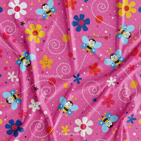 Pink Baby floral Printed Wholesale Fabric For Dresses Pink Baby floral Printed Wholesale Fabric For Dresses
