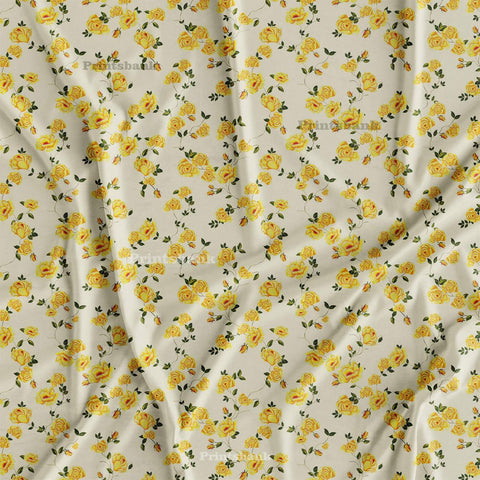 Yellow Wholesale Printed Fabric For Kurti Yellow Wholesale Printed Fabric For Kurti