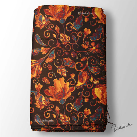 Dark Floral Printed Fabric For Boutique Dark Floral Printed Fabric For Boutique