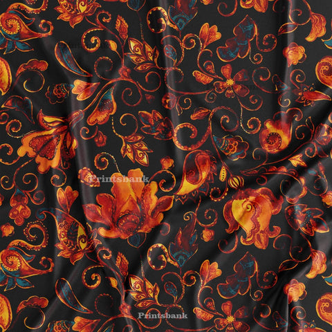 Dark Floral Printed Fabric For Boutique Dark Floral Printed Fabric For Boutique