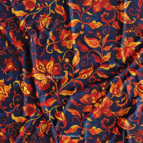 Dark Till Blue Designer Printed Fabric Dark Till Blue Designer Printed Fabric