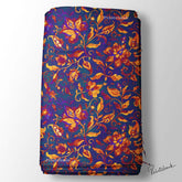 Blue Floral Digital Printed Fabric Manufacturer