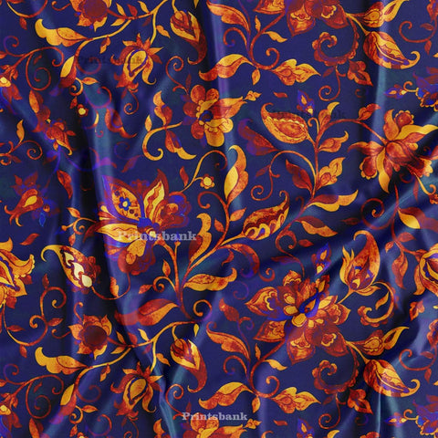Blue Floral Digital Printed Fabric Manufacturer Blue Floral Digital Printed Fabric Manufacturer