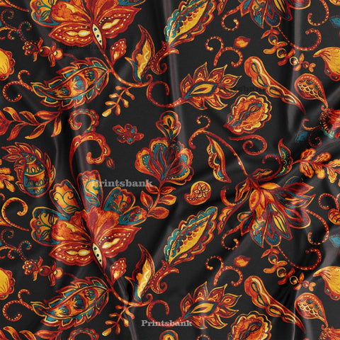 Dark Floral Digital Printed Fabric Wholesale India Dark Floral Digital Printed Fabric Wholesale India