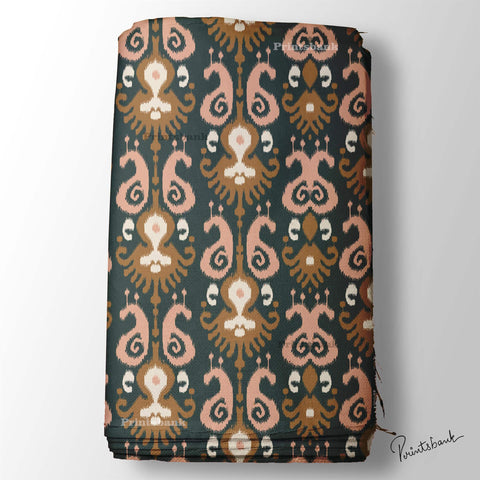 Designer Motif Ikat Digital Printed Fabric For Dress Online Designer Motif Ikat Digital Printed Fabric For Dress Online