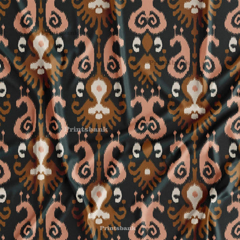 Designer Motif Ikat Digital Printed Fabric For Dress Online Designer Motif Ikat Digital Printed Fabric For Dress Online