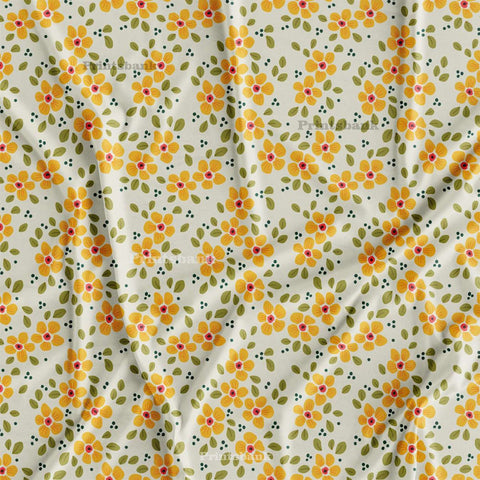 Yellow Small Floral Printed Fabric Supplier India Yellow Small Floral Printed Fabric Supplier India
