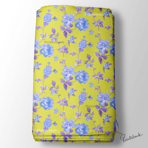 Yellow Floral Digital Printed Fabric Manufacture In Surat Yellow Floral Digital Printed Fabric Manufacture In Surat