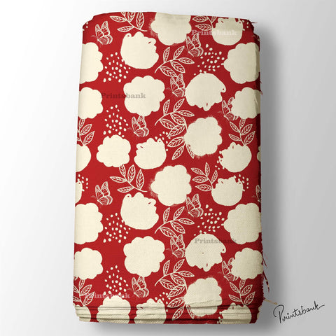 Red & White Printed Fabric Material Online India Red & White Printed Fabric Material Online India