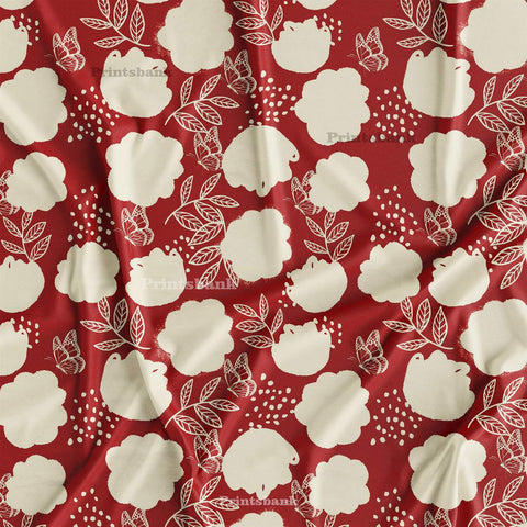 Red & White Printed Fabric Material Online India Red & White Printed Fabric Material Online India