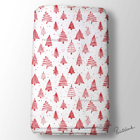 White & Red Christmas Digital Printed Fabric Material Market White & Red Christmas Digital Printed Fabric Material Market