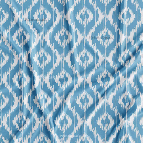 Blue Ikat Digital Printed Wholesale Fabric Online Blue Ikat Digital Printed Wholesale Fabric Online