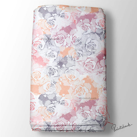 Watercolour Floral Printed Fabric Watercolour Floral Printed Fabric