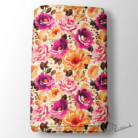 Designer Big Floral Digital Printed Fabric Manufacturer India Designer Big Floral Digital Printed Fabric Manufacturer India