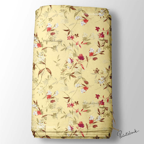 Yellow Floral Digital Printed Fabric Manufacture in India Yellow Floral Digital Printed Fabric Manufacture in India