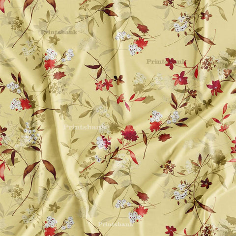 Yellow Floral Digital Printed Fabric Manufacture in India Yellow Floral Digital Printed Fabric Manufacture in India