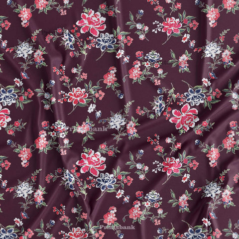 Wine Floral Digital Printed Wholesale Fabric Online India Wine Floral Digital Printed Wholesale Fabric Online India