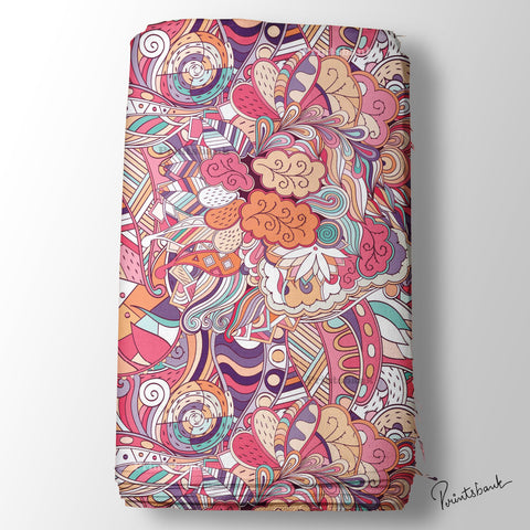 Pink Zara Abstract Fabric for Western Dress Online Pink Zara Abstract Fabric for Western Dress Online