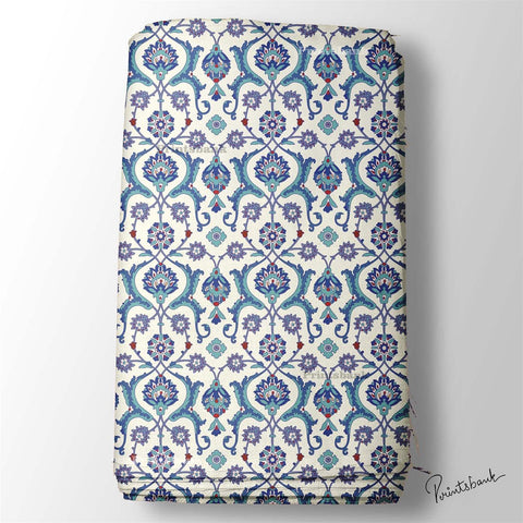 Blue Floral Jaal Printed Fabric Manufacture in Surat Blue Floral Jaal Printed Fabric Manufacture in Surat