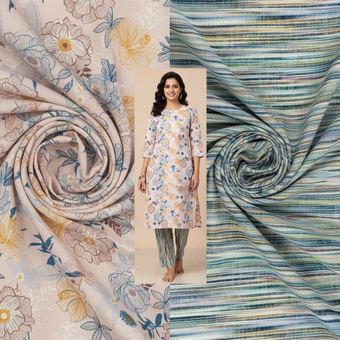 Digital Print Cotton Unstitched Suit fabric Digital Print Cotton Unstitched Suit fabric