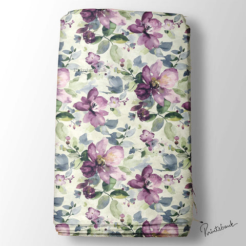 Watercolour Lavender Floral Digital Printed Fabric Manufacturer India Watercolour Lavender Floral Digital Printed Fabric Manufacturer India