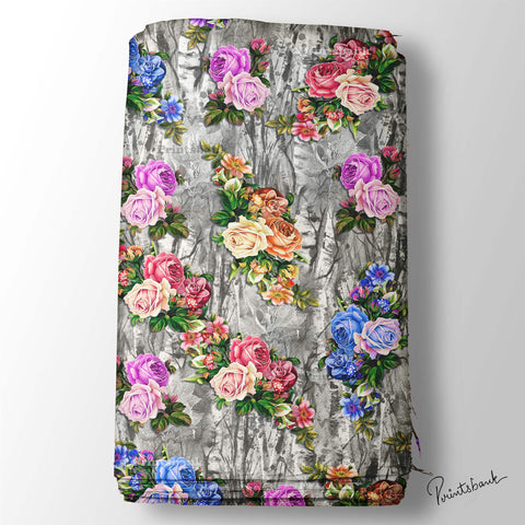 Designer 3D Texture Rose Floral Digital Printed Fabric For Boutique Designer 3D Texture Rose Floral Digital Printed Fabric For Boutique