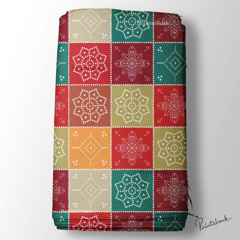 Multi Colour Bandhani Digital Printed Fabric For Kurti Manufacturer Multi Colour Bandhani Digital Printed Fabric For Kurti Manufacturer