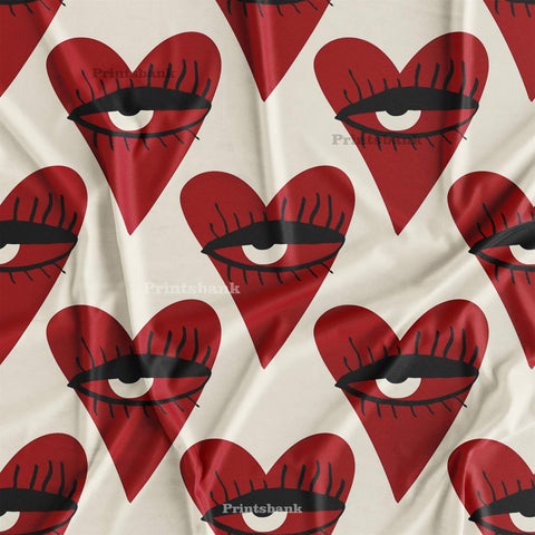 Quirky Red Heart Printed Fabric Manufacturer Online Quirky Red Heart Printed Fabric Manufacturer Online