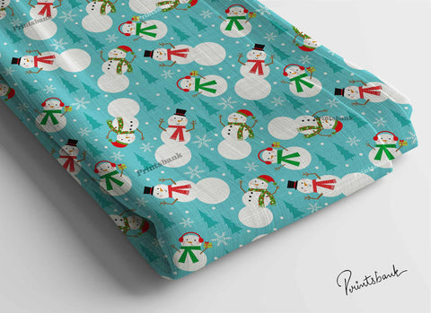 Christmas Printed Snow Man Fabric Online Supplier Christmas Printed Snow Man Fabric Online Supplier